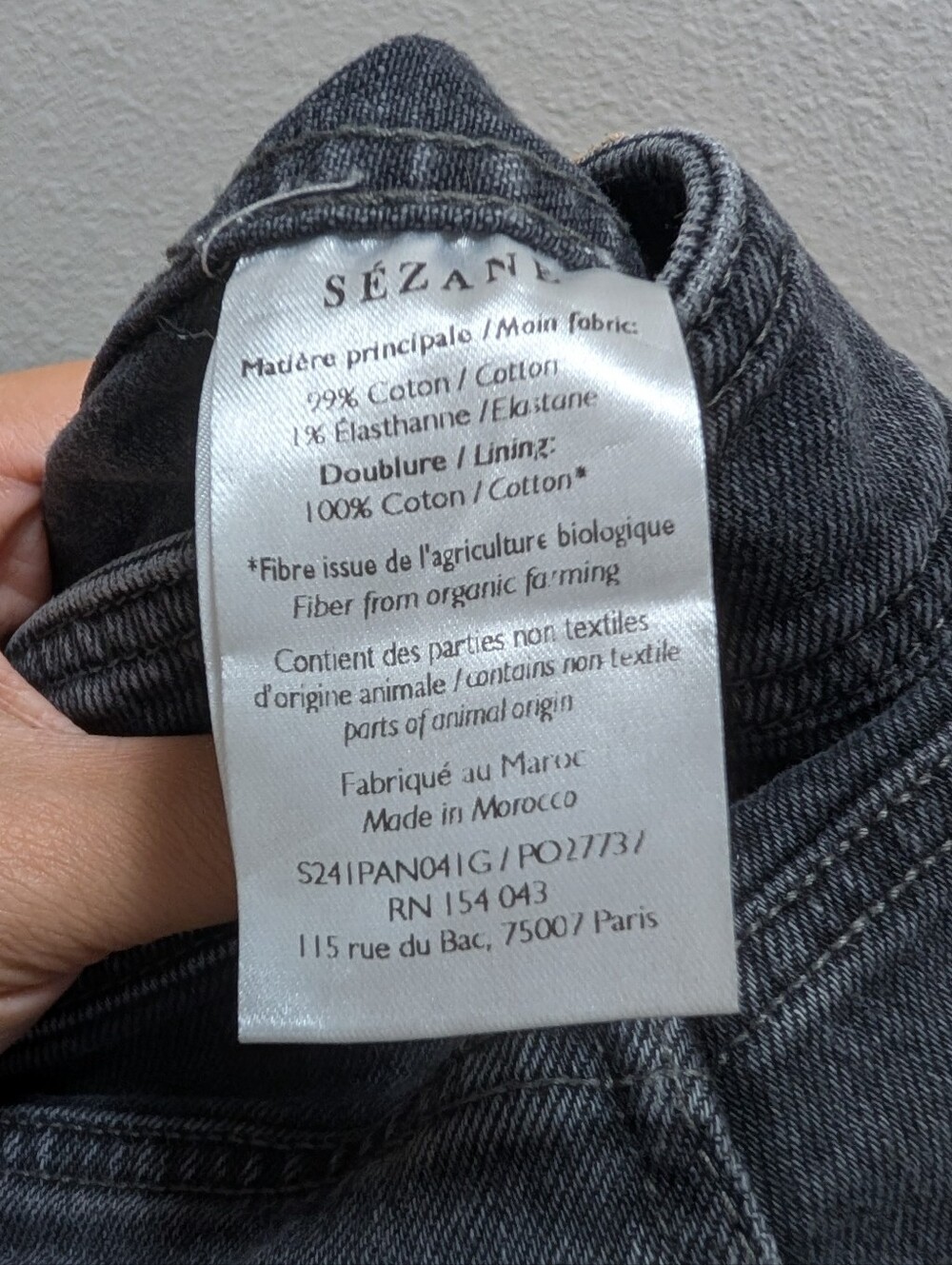 Sézane Le Crop Jeans in Middle Grey - Size 36 Us 4 Sezane - Picture 4 of 5
